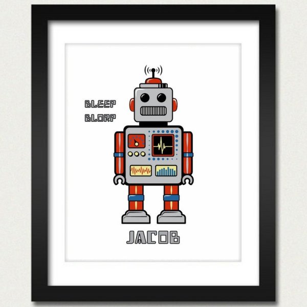 Роботы ретро Постер