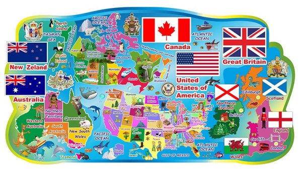 Англоязычные страны плакат