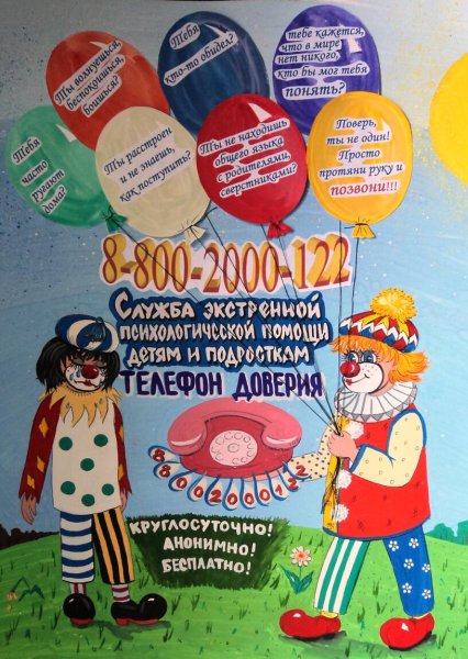 Плакат детский телефон доверия