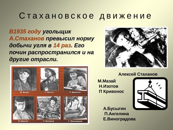 Алексей Стаханов и Стахановское движение