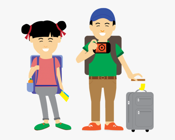 Турист на прозрачном фоне