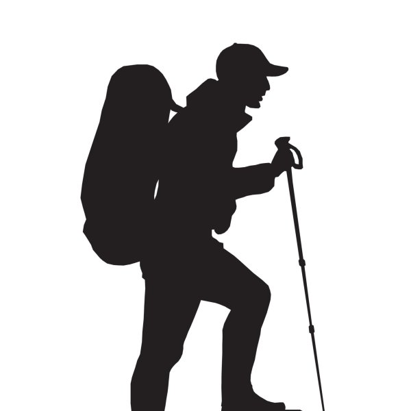 Силуэт туриста с рюкзаком