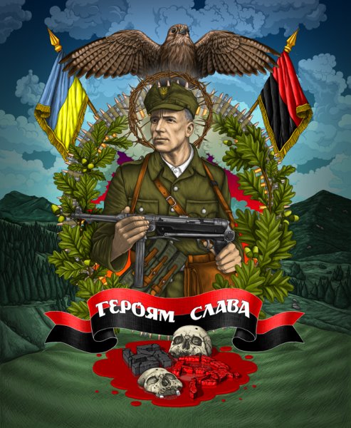 Карикатуры на Бандеру и Шухевича