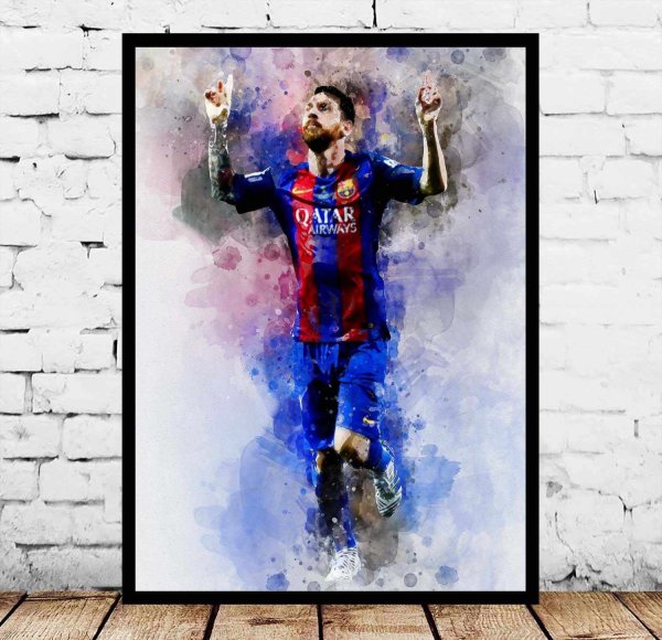 Месси футболист акварель