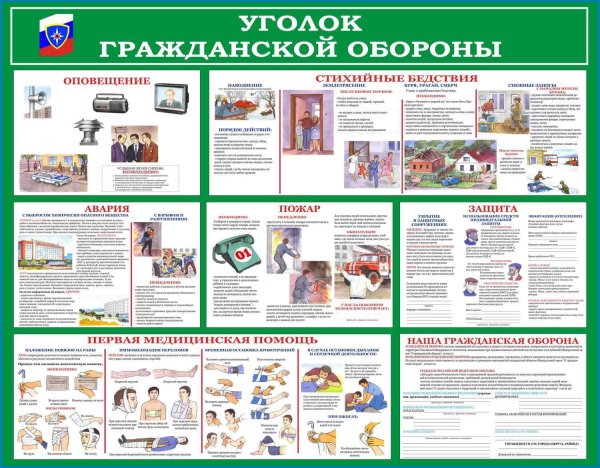 Уголок по гражданской обороне и чрезвычайным ситуациям стандарты