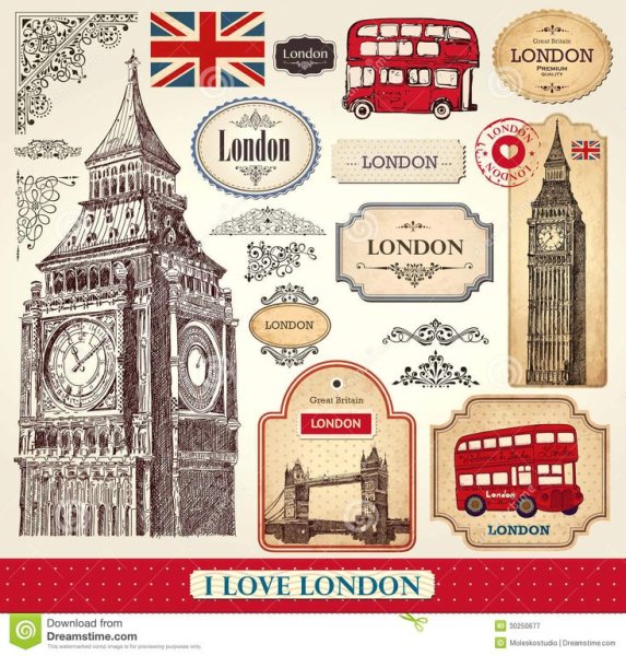 Плакат достопримечательности Англии