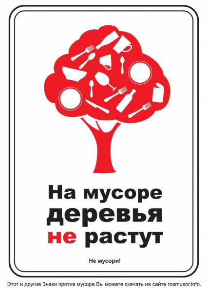 Плакат не мусорить в лесу