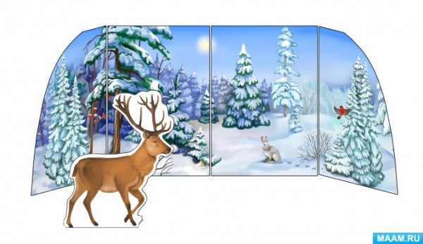 Макет животные зимой в лесу