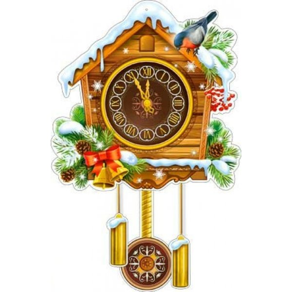 Новогодний плакат с часами