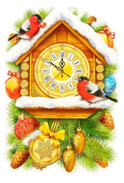 Новогодний плакат с часами