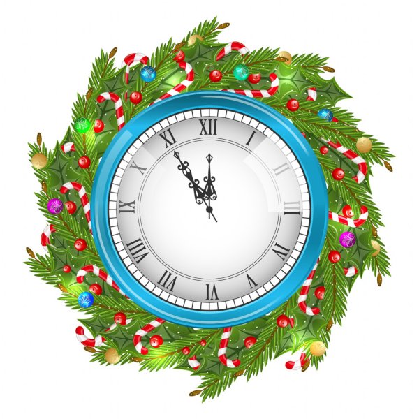 Часы новогодние разрезной плакат
