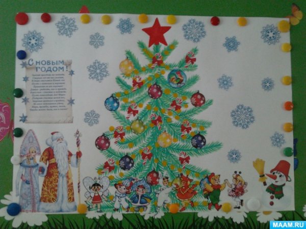 С новым годом на ватмане