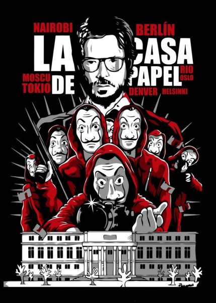 Бумажный дом арт Постер