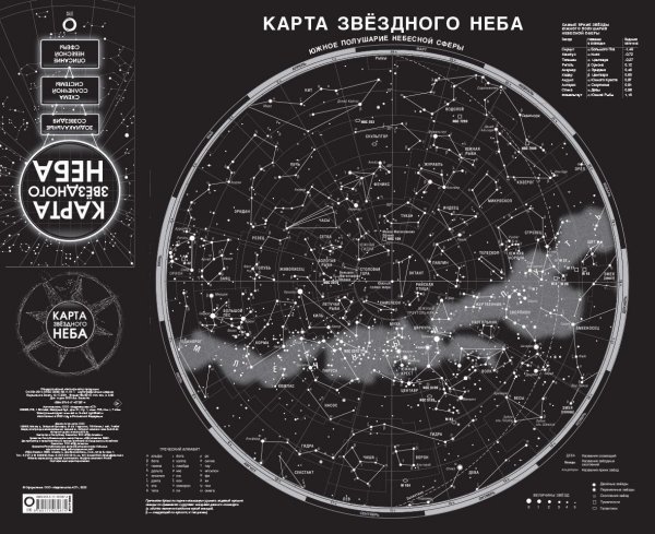 Карта звёздного неба Северное полушарие