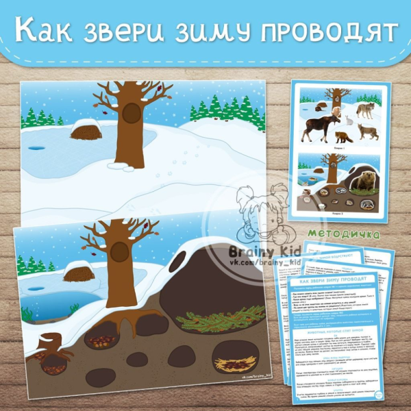 Игра «как зимуют звери в холод»