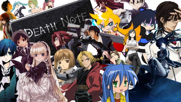 Плакат с аниме персонажами