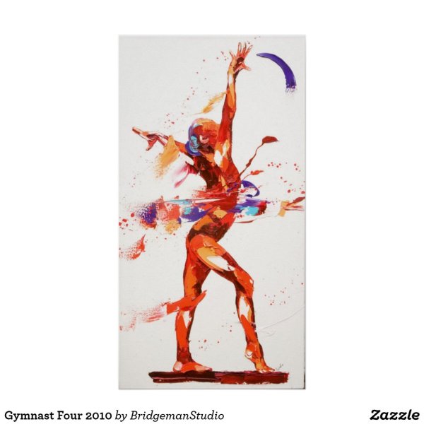 Гимнастка спортивная акварель