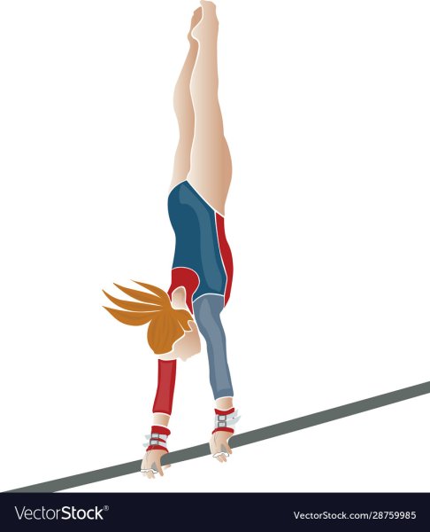 Гимнастка на брусьях вектор