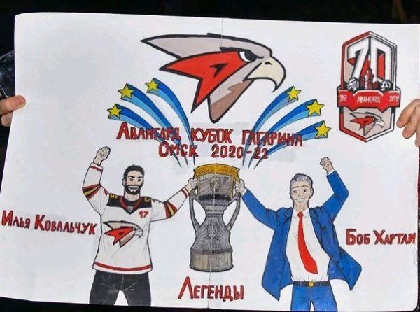 Плакаты болельщиков хоккея Металлург