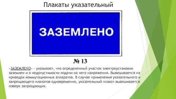 Указательные плакаты по электробезопасности