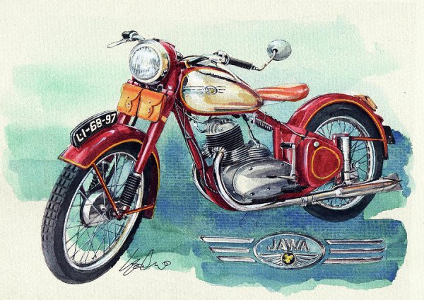 Мотоцикл Ява 350 рисунок