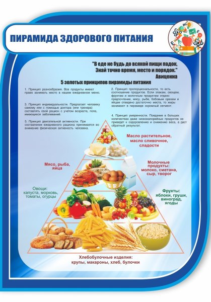 Стенд по правильному питанию в школе