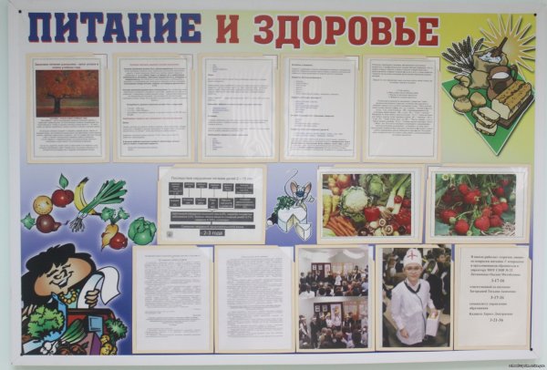 Уголок в школьную столовую