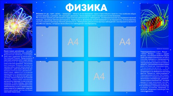 Для стенда формулы по физики