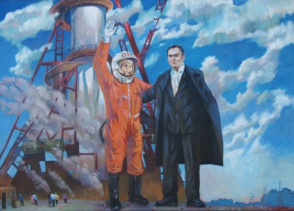 Живопись портрет Плотнов Гагарин