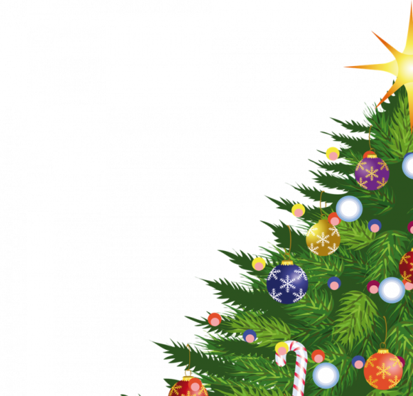 Новогодняя елочка на прозрачном фоне