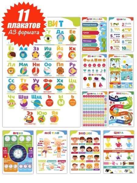 Обучающие плакаты для дошкольников