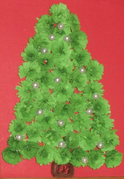 Объемная елка для стенгазеты