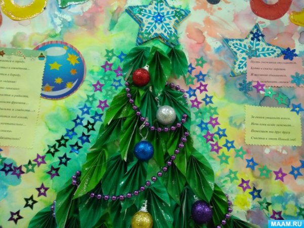 Аппликация на новый год в детский сад с елочкой