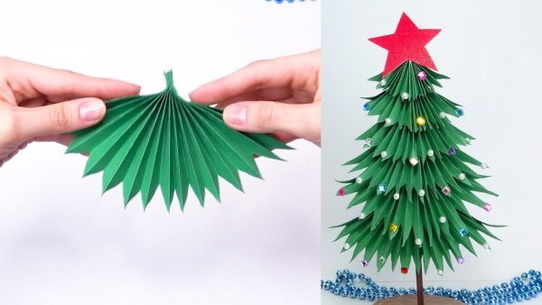 Елка из ладошек красками