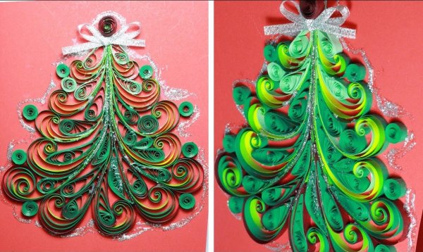 Елочка из бумажных ладошек