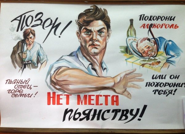 Советский плакат нет алкоголю