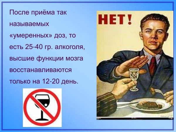 Плакат не пить водку
