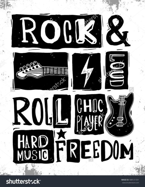 Черно белые плакаты в стиле рок