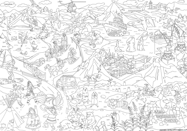 Большая раскраска на стену