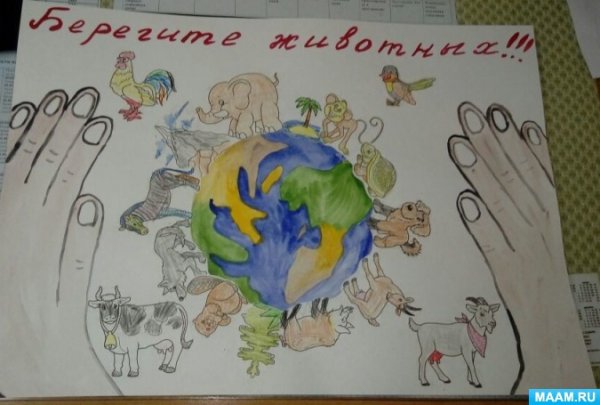 Плакат берегите животных