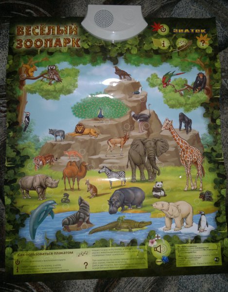 Электронный плакат Знаток весёлый зоопарк pl-06-Zoo