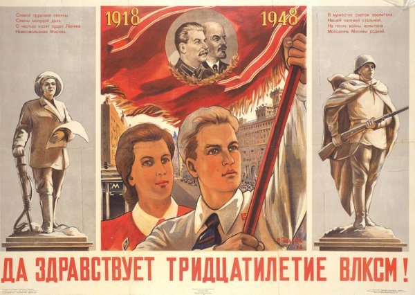 Плакат да здравствует комсомол