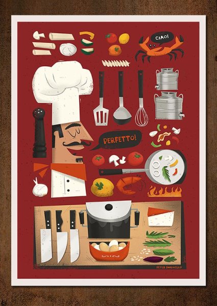 Плакат итальянская кухня своими руками