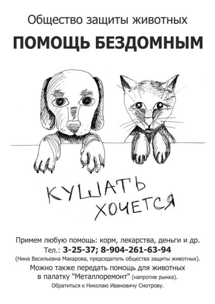 Листовка о защите животных