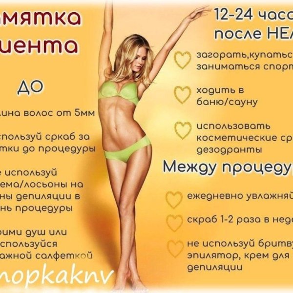 Памятка после депиляции