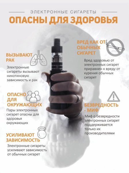 Памятка о вреде курения электронных сигарет для подростков