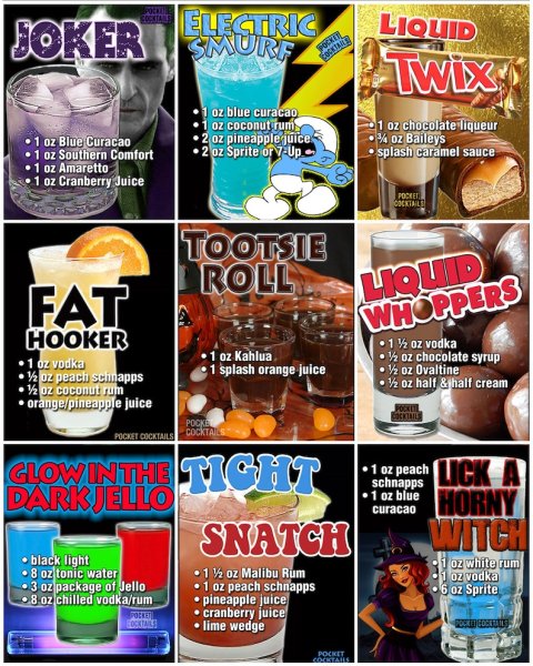 Постеры алкогольные коктейли