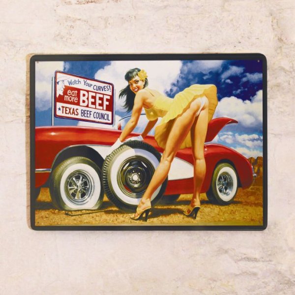 Металлические таблички в стиле пин ап