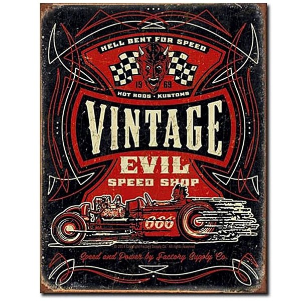 Гаражные плакаты в ретро стиле
