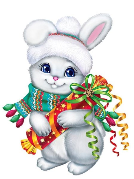 Рисунок зайца на новый год